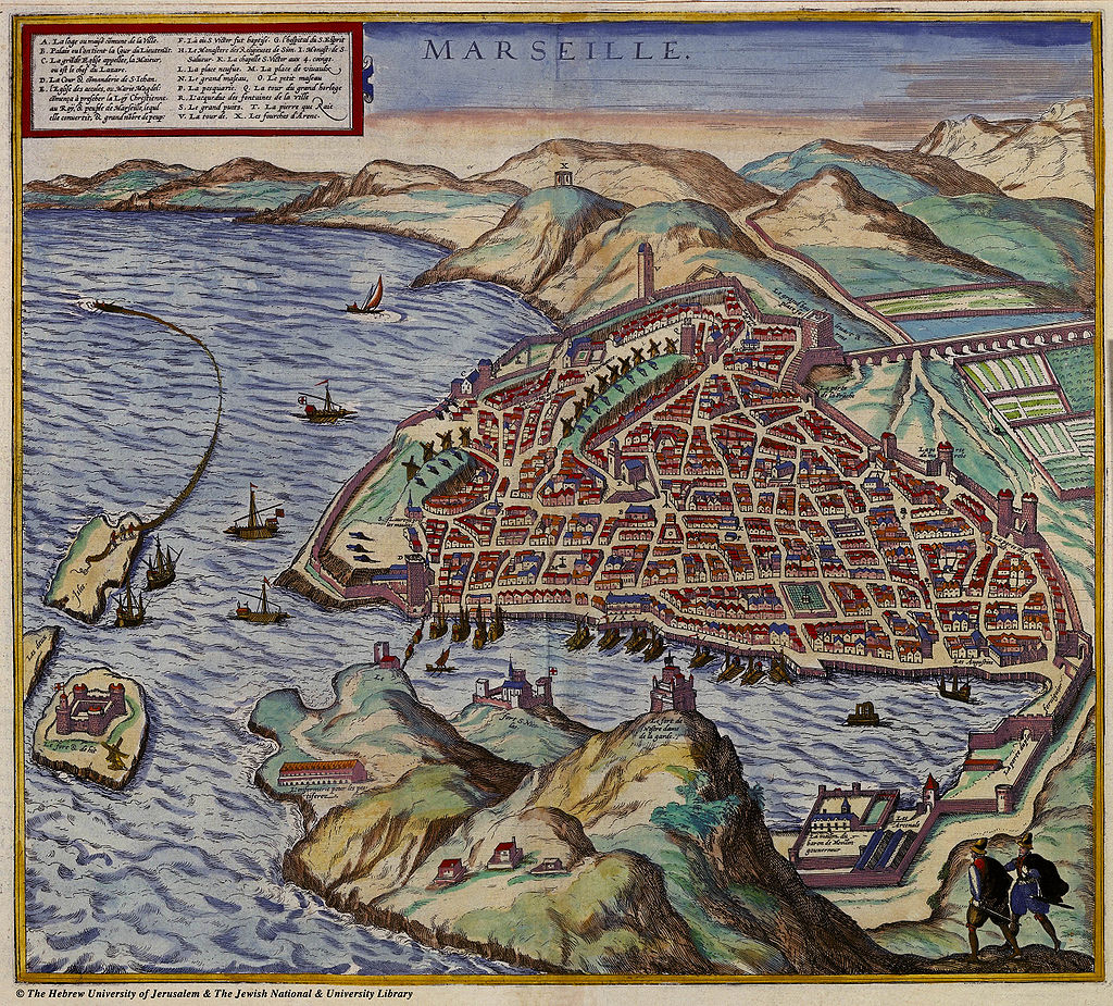 Marseille en 1575 Plan de Marseille en 1575 Braun and Hogenberg Civitates Orbis Terrarum II 12